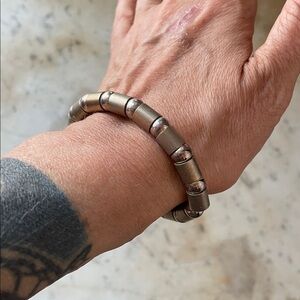 Vintage toggle mixed metal beads Bracelet